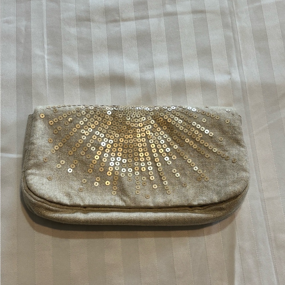 Talbots Gold Wallet With Sequins and Multiple Compartments (Good Condition)